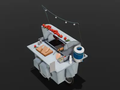  Vendor Shop 3D Model  Low-poly 3D model