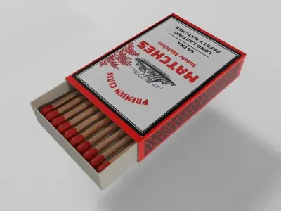 Lighting fluids and matches Matches Small Box Low-poly 3D model