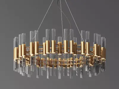 Waterfall Round Suspension Chandelier luxxu 3D model