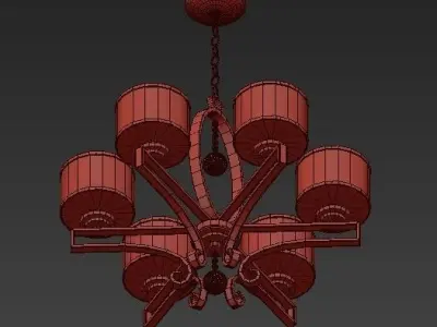 ROSENDAL light chandelier with shades 3D model
