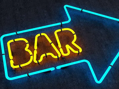 Neon Bar Sign Low-poly 3D model