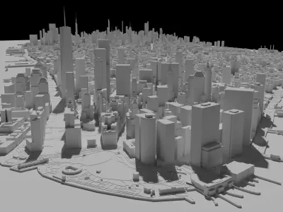 Manhattan 3D Printing stl file 3D Model of New York City 3D print model