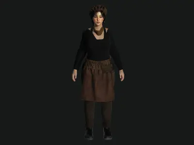 AAA 3D REALISTIC CHARACTER - WORKER  BAKER GIRL SHOPKEEPER Low-poly 3D model