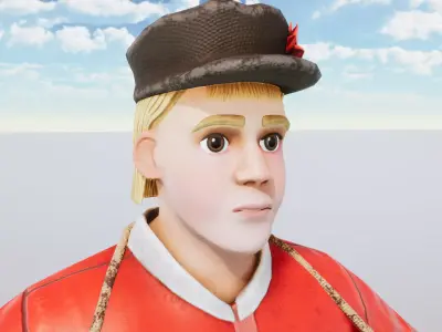 Stylized Character Street Dealer Rigged with Shape Keys Low-poly 3D model