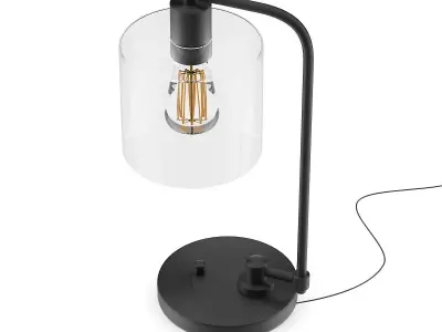 Black Desk Lamp with Glass Shade 3D model