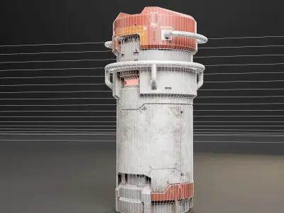 Push Unlock Sci-fi Canister Low-poly 3D model