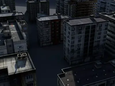 Photo Based Generic Ukraine buildings Low-poly 3D model