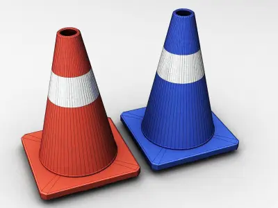 Traffic cones Low-poly 3D model get