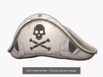 10 SciFi Pirate Hats Collection - Character Design 3D Model Pack
