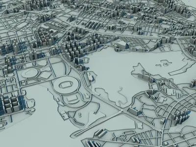 Busan City South Korea 3D print model