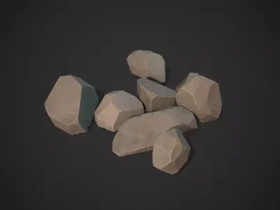 Stylized rock Low-poly 3D model