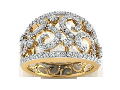 Light Weight Rose Gold Diamond Ring  -EZ R-289 3D print model