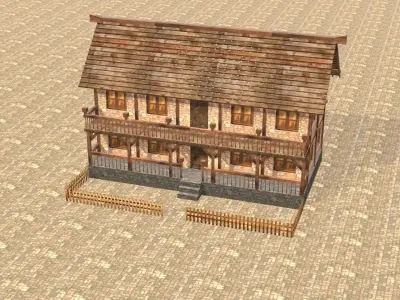 Medieval house fourteen 2 Low-poly 3D model