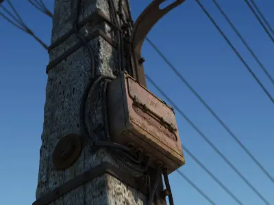 CloseUp - Electric Column scene render 3D model