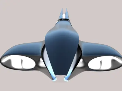 Spaceship Sci-fi 3D Low-poly 3D model