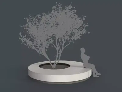 Modern Outdoor Bench 110 PBR Game Ready Low-poly 3D model