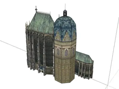 Architecture-Religion-God-Culture-Temple-046 cathedral with t... 3D model