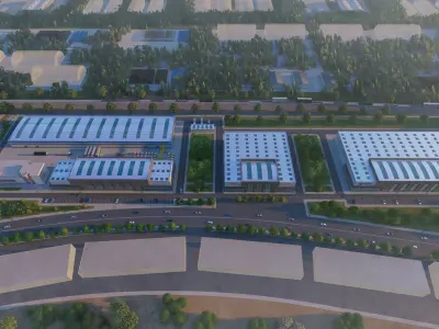 factories and buildings 3D model