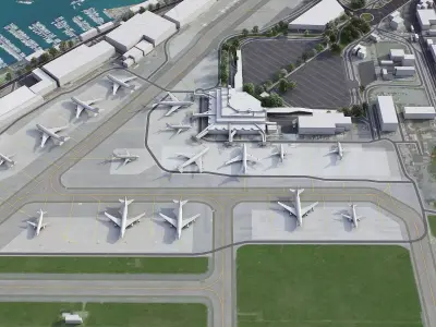 Genoa - Cristoforo Colombo Airport - GOA Low-poly 3D model