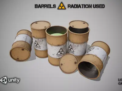 Barrels radiation used Low-poly 3D model