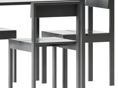 Iron Table by Connubia and Chair Na Xemena by Gandia Blasco 3D model