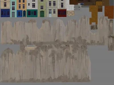 Cartoon buildings Low-poly 3D model purchase