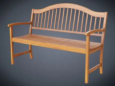 Street Bench Low-poly 3D model