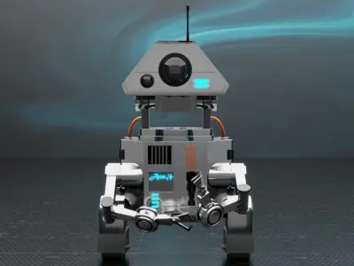 Cute Robot Low-poly 3D model