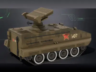 19-barrel 70Type self-propelled gun  light tank gun 63Type 3D model