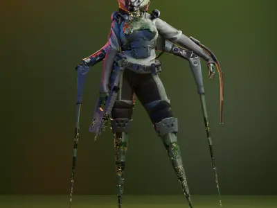 Dolrio sci-fi Female Robot Character 3D model