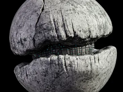 Death Moon Sci Fi Planet Base Low-poly 3D model