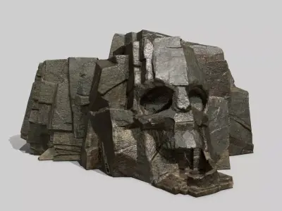 Skull Rock Low-poly 3D model 14