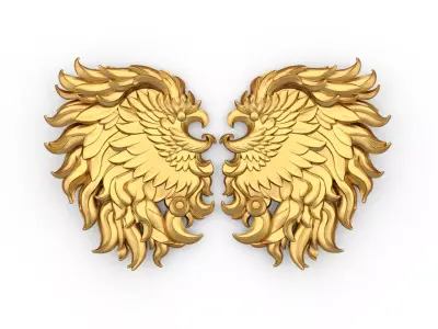 Wings Printable carved decorative 01 3D print model