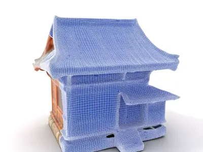 Wooden Pagoda Architecture model pack Low-poly 3D model