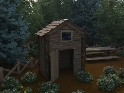 Old wooden Shed Free 3D model