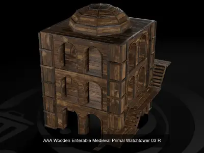 AAA Wooden Enterable Medieval Primal Hut Collection 04 R  3D Model Pack