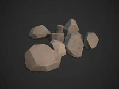 Stylized rock Low-poly 3D model