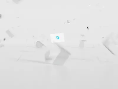 Exploding Glass Cube 3D Intro Logo Reveal Template for Blender Low-poly 3D model