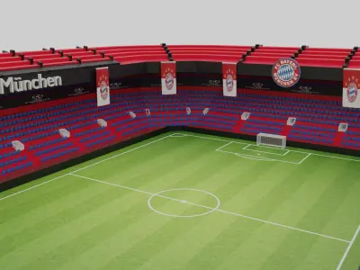 Bayern Munchen Football Stadium Low-poly 3D model
