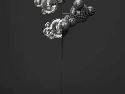 Giopato and Coombes floor lamp BOLLE 18 bubble Clearblack 3D model