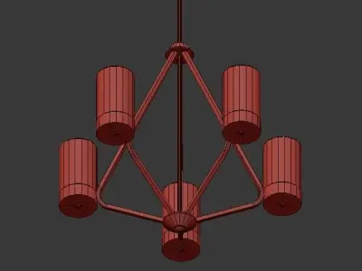 Elevate Collection 5 light Brushed Bronze Chandelier 3D model