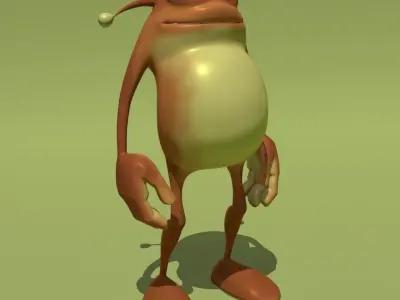 Orange Monster Low-poly 3D model