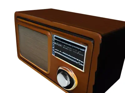 Vintage Wooden Radio 3D Model Low-poly 3D model