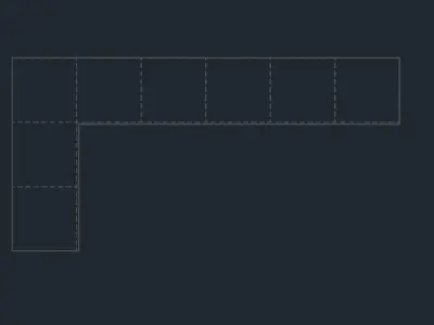 Dynamic L-Shaped Kitchen Cabinet Block - Adjustable  3D model