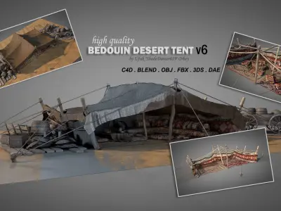 Bedouin Desert Tent v6 3D model