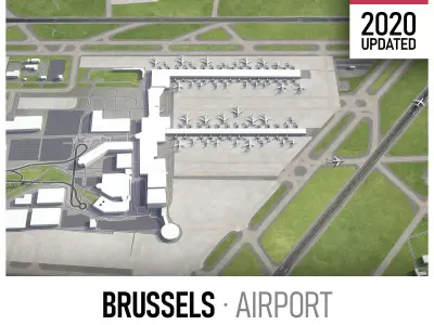 Brussels Airport Low-poly 3D model