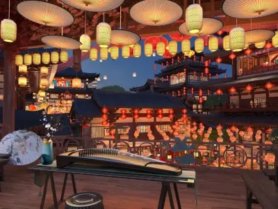 Ancient Cultural Street 3D model