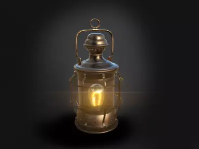 VINTAGE LANTERN - ANTIQUE BRONZE lamp Low-poly 3D model