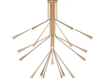 Lightweight modern chandelier with branches hanging from it 3D model