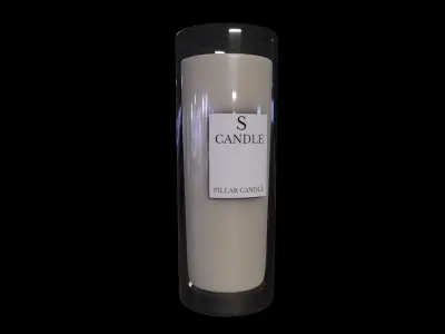 Candles and candleholders-Pillar Candle-PBR 3D model